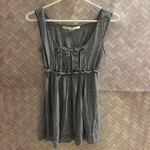 Max studio sleeve blouse, black and white stripes, size small, flares under bust